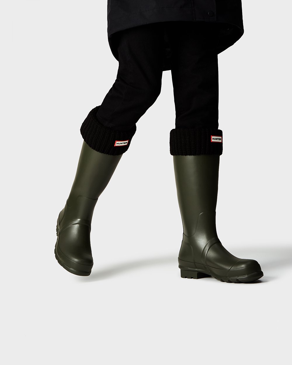 Mens Hunter Original - Tall Rain Boots Dark Olive - 4609-CVHFM